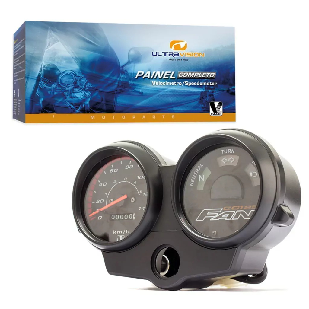 Painel Velocímetro Completo Moto Cg125 Fan 2005 2006 2007 2008 Vulcanbor