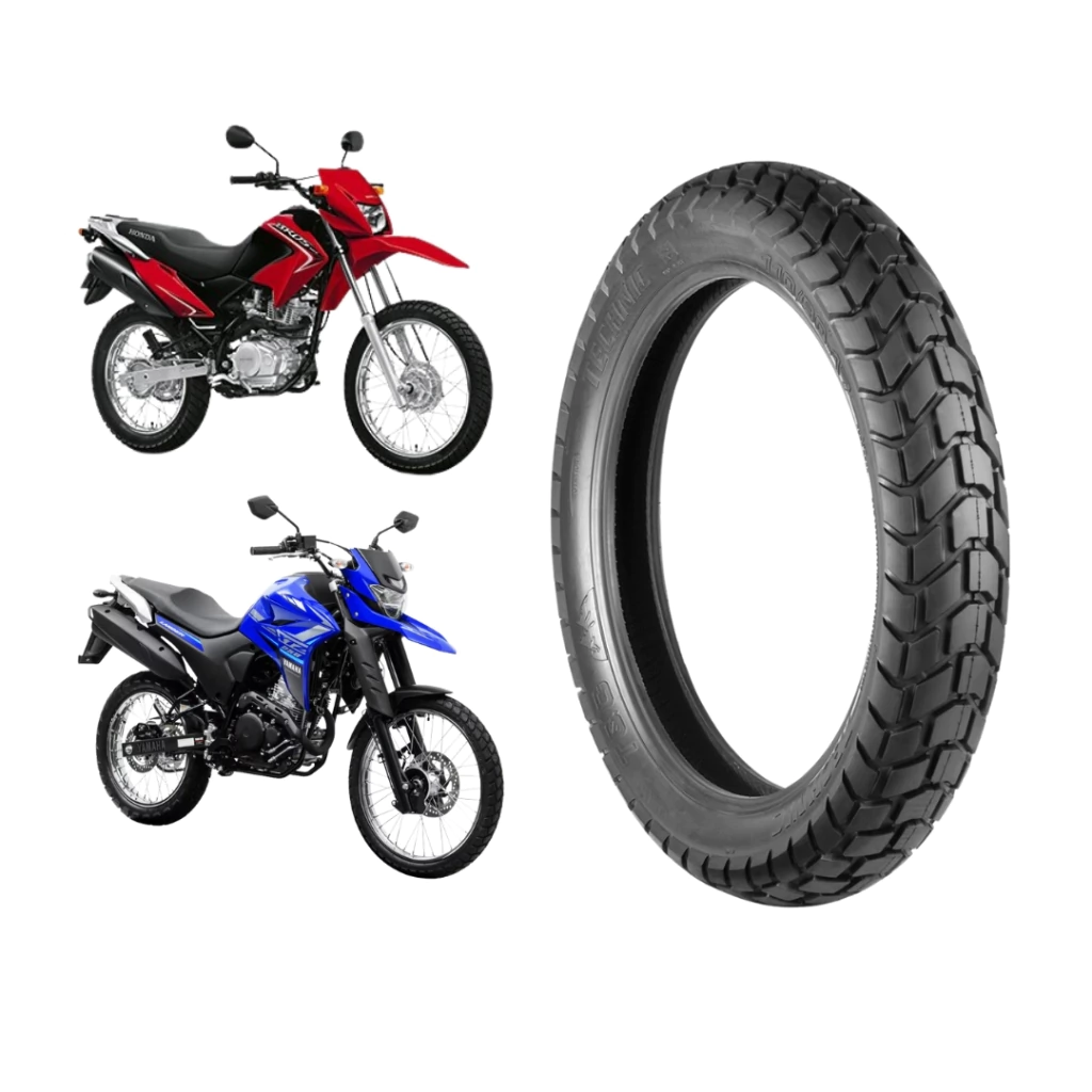 Pneu 110/90-17 Traseiro Com Câmara Bros 125/150 Technic