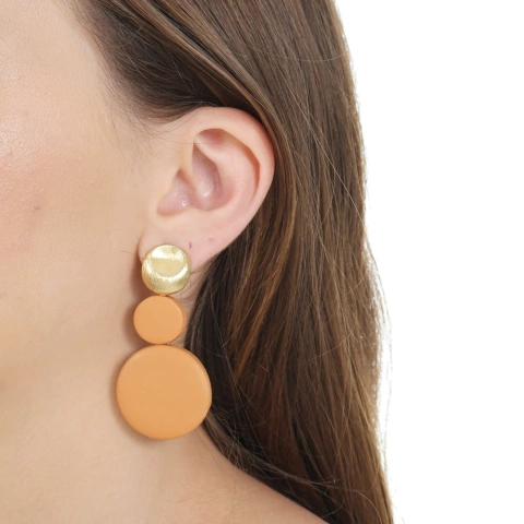 Brinco toscana círculos laranja - comprar online