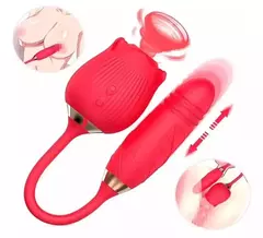 VIBRADOR E SUGADOR ROSA COM VAI E VEM- RECARREGÁVEL - comprar online