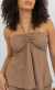 Top Bandeau Linho Marrom - Martina Atacado