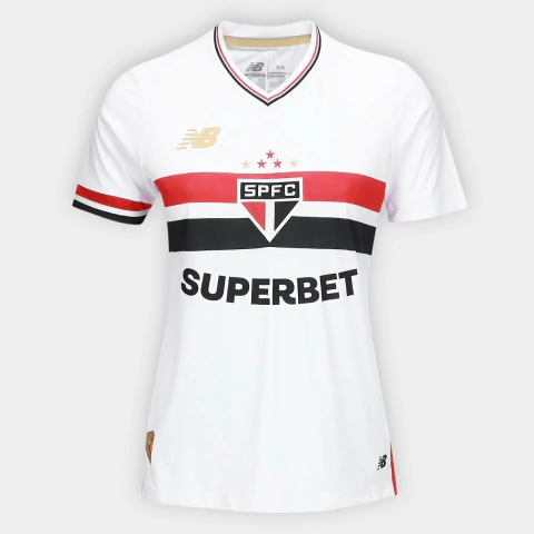 Camisa São Paulo I 25/26 - Feminina New Balance - Branco - comprar online