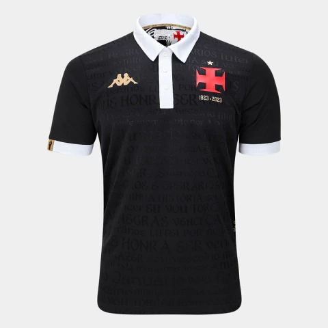 Camisa Vasco da Gama II 23/24 - Torcedor Kappa Masculina - Preta com detalhes em branco e dourado - comprar online