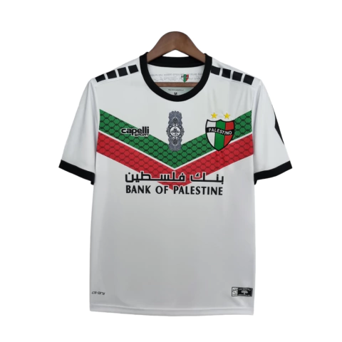 Camisa Desportivo Palestino III 22/23 - Torcedor Capelli Masculina - Branca com detalhes em verde e vermelho
