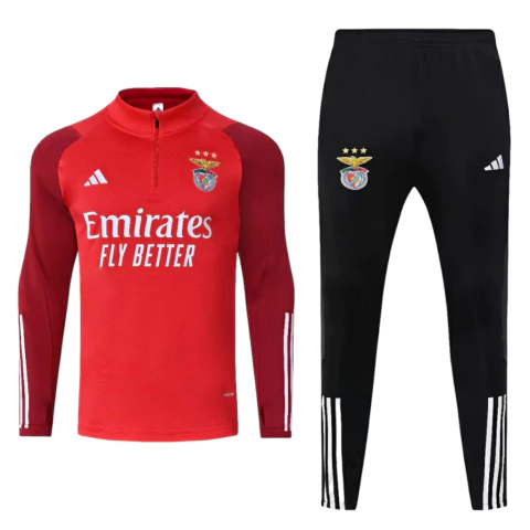 Conjunto Benfica 23/24 Masculino Adidas - Vermelha com detalhes em branco com patrocínio