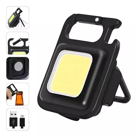 Mini Lanterna Refletor Led Recarregável com Imã Abridor 6W