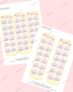 Arquivo Virtual - Arte Calendário Marca-Páginas 2025 (Amarelo) - comprar online