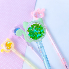 Caneta Gel Gatinho com Glitter na internet