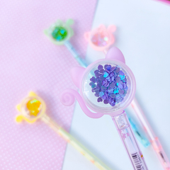 Caneta Gel Gatinho com Glitter - loja online