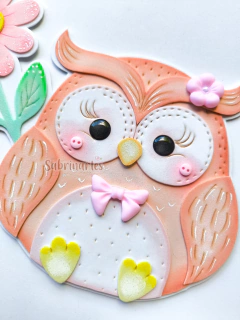Molde Virtual Coruja com Flor (Coleção Corujas) - comprar online
