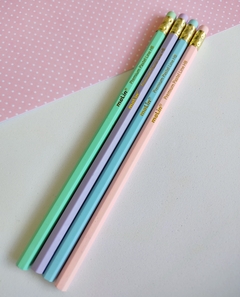 Kit 4 Lápis de Escrever Cores Pastéis Molin