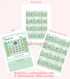 Arquivo Virtual - Calendário 2025 (Verde) 3 tamanhos