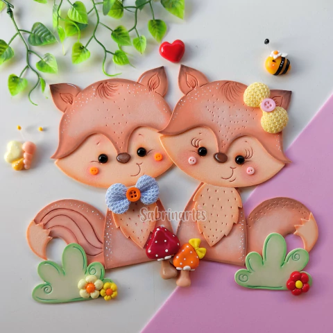 Molde Virtual - Raposinhas (Ozi e Bel) - comprar online