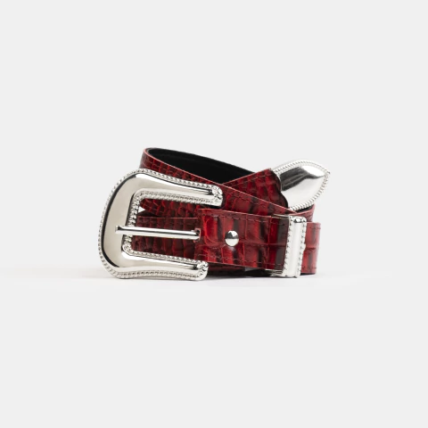 CROCO BELT - VELVET RED - comprar online