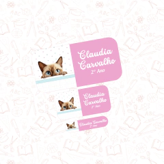 gatinho - Etiqueta Escolar