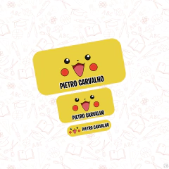 pikachu - Etiqueta Escolar