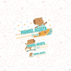 capivara - Etiqueta Escolar
