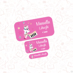 unicórnio pop star - Etiqueta Escolar