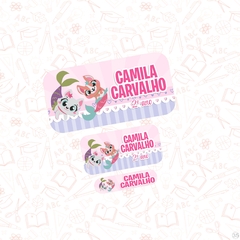 pet sereia - Etiqueta Escolar