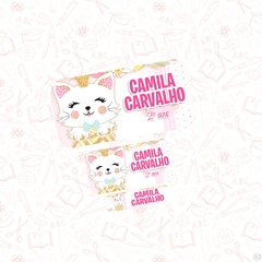 gatinho - Etiqueta Escolar