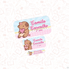 capivara - Etiqueta Escolar