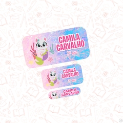pet sereia - Etiqueta Escolar