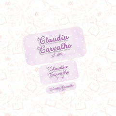 corações - Etiqueta Escolar