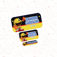 pac man - Etiqueta Escolar