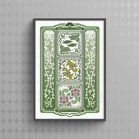 Print: "Poké Mosaic" - Chikorita