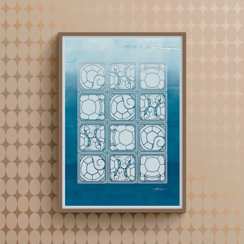 Digital Print: "Poké Mosaic" - Totodile - (cópia) - (cópia) - buy online