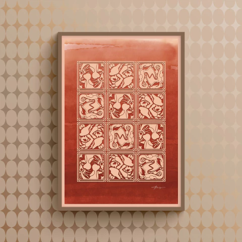 Digital Print: "Poké Mosaic" - Totodile - (cópia) - (cópia) - (cópia) - buy online