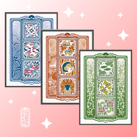 Digital Print: "Poké Mosaic" - Johto Starters - comprar online