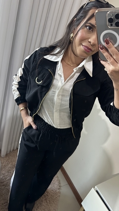 Conjunto casaco + calça wide leg - loja online