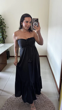 Vestido maxi mídi em crepe - preto na internet