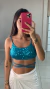 Top Renata paetê azul oceano