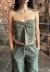 Top Iris linho verde militar na internet