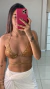 Top cortininha paetê dourado