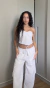 Top Iris linho off white