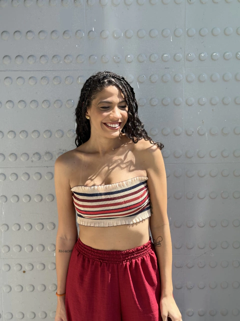 Top Faixa Mari listrado