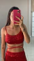 Top Renata paetê vermelho