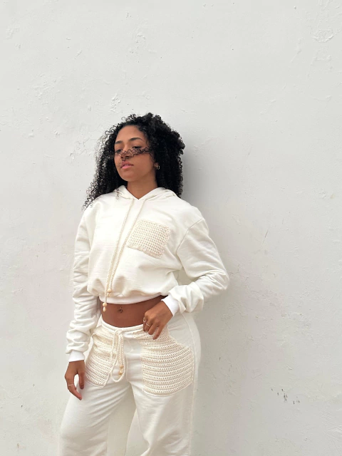 Casaco Moletom Brisa Off white