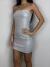 Vestido Kaka paetê prata