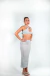 Saia Dafny lurex prata - comprar online