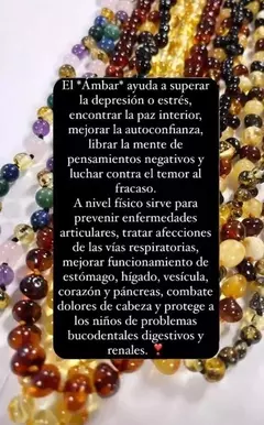 PULSERA AMBAR MIEL + CUARZO ROSA - comprar online
