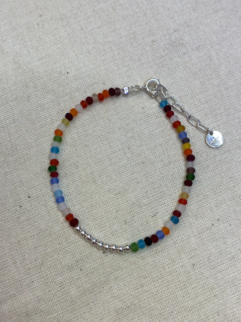 Pulsera opaca colores y plata 925