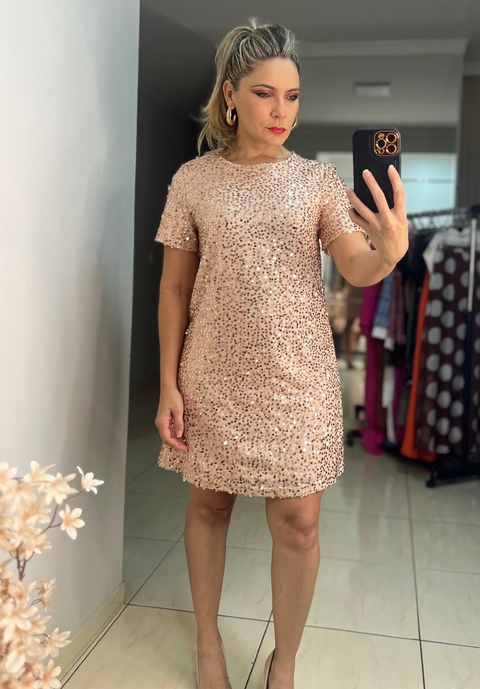 Vestido corto de lentejuelas - comprar online