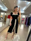 Conjunto de Saia e Cropped em Linho com Elastano