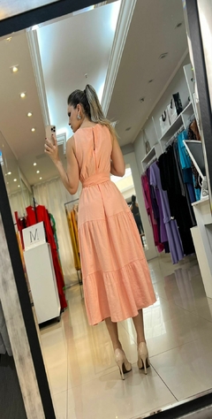 Vestido Midi Evasê com Cinto - Elegância e Conforto - MARIAH  MODA