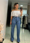 Calça Jeans com Fenda Lateral – Estilo e Modernidade no Seu Look!