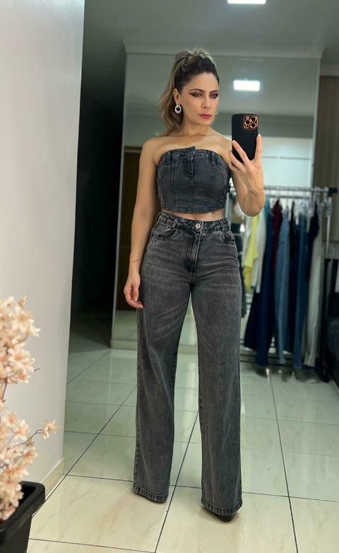 CALÇA Wide Leg Black 100% ALGODÃO